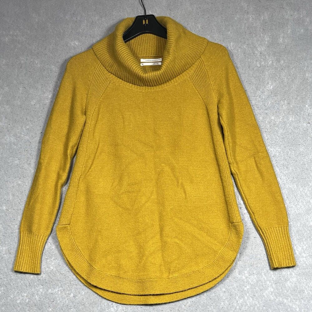 Anthropologie Sweater Womens Size X-Small Mustard Yellow Turtleneck Sweater